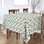 red and green dots jumbo christmas dots fabric  holiday coordinates 