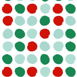 red and green dots jumbo christmas dots fabric  holiday coordinates 
