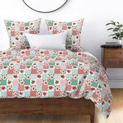 christmas cheater quilt crib blanket crib sheet baby christmas first christmas patchwork christmas patchwork design wholecloth quilt top