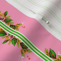 Roses stripes and vines