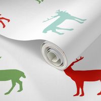 christmas deer holiday xmas deer forest woodland holiday red and green