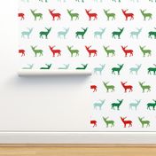 christmas deer holiday xmas deer forest woodland holiday red and green