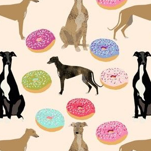 greyhound dogs donut fabrics cute dog design rescue dogs best donuts fabric