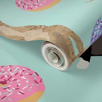 greyhounds dog fabric  donuts doughnuts fabric cute dog breed fabric pink mint pastels cute doughnuts