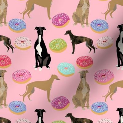 pink greyhound donuts fabric cute dog design rescue dogs design dog fabric cute donuts fabric