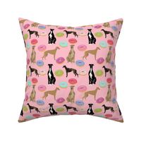 pink greyhound donuts fabric cute dog design rescue dogs design dog fabric cute donuts fabric