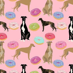 pink greyhound donuts fabric cute dog design rescue dogs design dog fabric cute donuts fabric