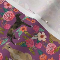 greyhounds purple vintage florals fabric cute dog fabric cute dogs fabric best florals flowers fabric cute dog fabric