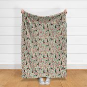 brindle cute greyhound fabric mint florals flowers cute fabric best dog fabric florals cute brindle fabric