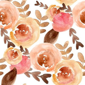 soft pink and peach watercolor floral 