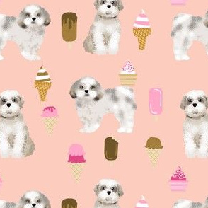 shih tzu ice cream peach ice creams cute dog fabric cute dogs dog ice creams