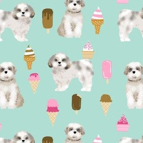 shih tzu mint ice creams fabric cute ice cream fabric dog fabrics mint ice creams shih tzu fabric
