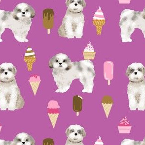 shih tzu purple ice cream fabrics cute purple dog design shih tzu fabric cute dogs best ice cream fabric