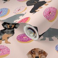 doxie dachshund dog donuts dachshunds dog pink cute food fabrics dog fabric cute dogs dachshunds fabric