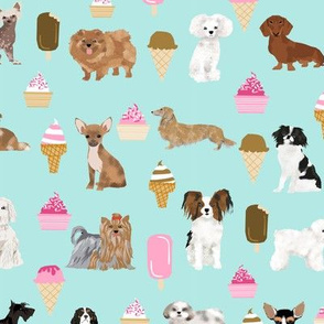 dogs dog fabric ice creams fabric cute dog fabric best ice creams fabric best dogs dog fabric mint pink dogs