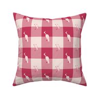 Windswept and Arabesque Gingham Flamingo Flannel 