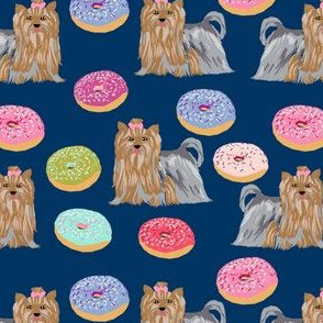 yorkie navy donuts fabric cute yorkshire terrier cute dogs fabric cute dogs fabric yorkie dogs fabric best yorkie donuts fabric best yorkie 