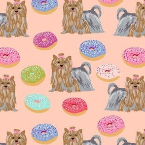 yorkie yorkshire terrier cute dog blush fabrics best dog fabric donuts fabric cute yorkie