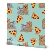 yorkie dog mint pizza fabrics cute dog fabric best yorkshire terriers fabric cute dogs fabric pizza mint fabrics cute dog fabric