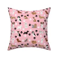 dogs fabric cute dog breed black and white dog breed fabric cute dogs fabric pink dogs dog breed fabric