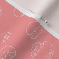 hedgehog polka white on pink