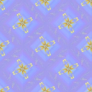 Blue diamond floral