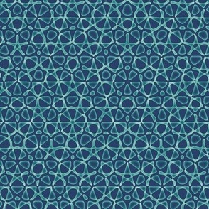 starry quasicrystal in navy and teal