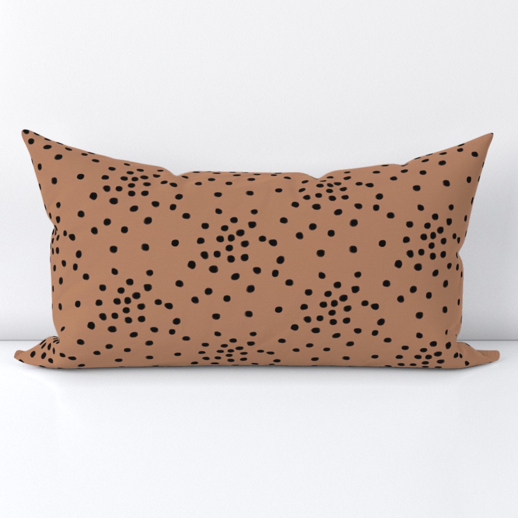 Watercolour dots - black on peach clay || by sunny afternoon