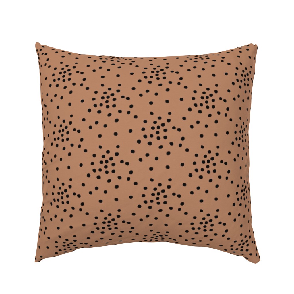 Watercolour dots - black on peach clay || by sunny afternoon