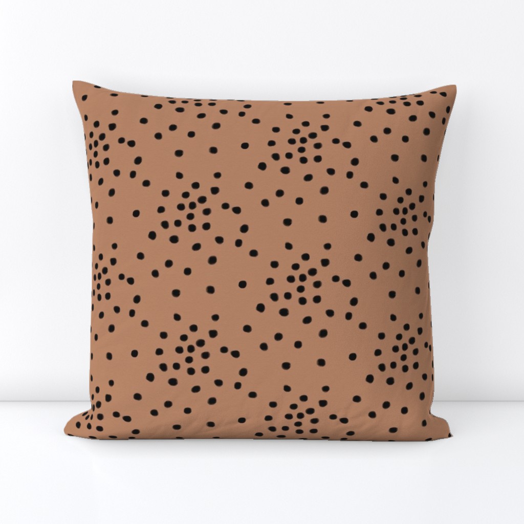 Watercolour dots - black on peach clay || by sunny afternoon