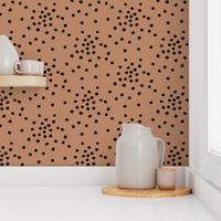 Watercolour dots - black on peach clay || by sunny afternoon