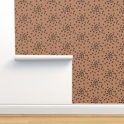 Watercolour dots - black on peach clay || by sunny afternoon