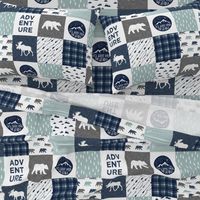 the happy camper wholecloth || navy and dusty blue