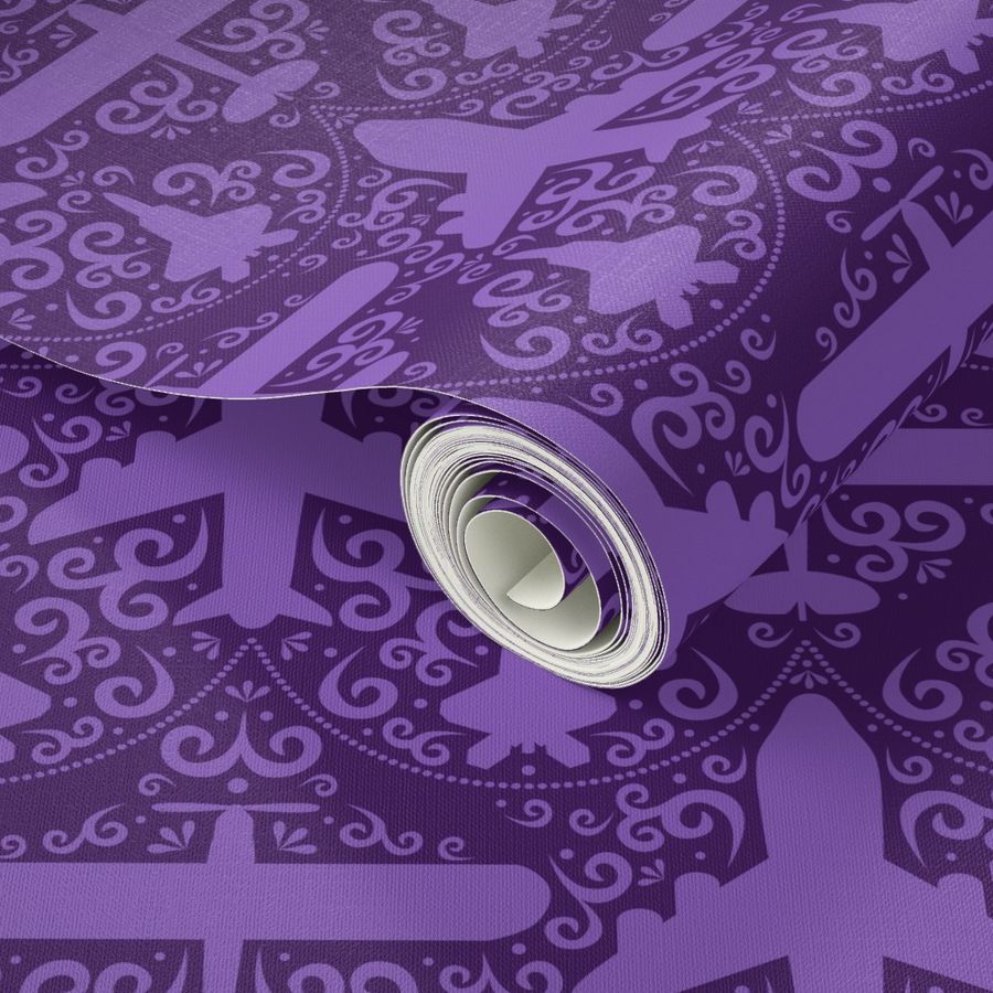 Aircraft Damask (Purple)