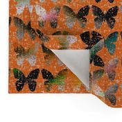 Dark + stark butterflies on hot wind-whipped orange (NOW LARGER) by Su_G_©SuSchaefer