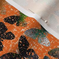 Dark + stark butterflies on hot wind-whipped orange (NOW LARGER) by Su_G_©SuSchaefer