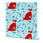  Scandinavian Geometric Fox with blue mountains