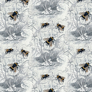 Bumble Bee Fabric Humble Bee Honey Bee Floral Flowers by Magnoliacollection  Vintage Bee Cotton Fabric by the Yard With Spoonflower -  Canada