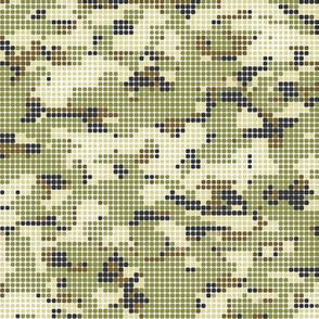  Dots Dotted Pixel Fall Woodland Camo Camouflage