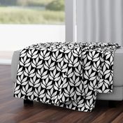 Leaf texture fabric - lg white-BLACK