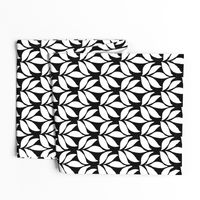 Leaf texture fabric - lg white-BLACK