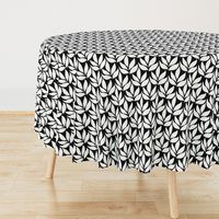 Leaf texture fabric - lg white-BLACK