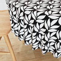 Leaf texture fabric - lg white-BLACK