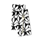 Leaf texture fabric - lg white-BLACK