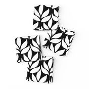 Leaf texture fabric - lg white-BLACK