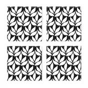 Leaf texture fabric - lg white-BLACK