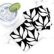 Leaf texture fabric - lg white-BLACK