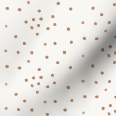 Watercolor dots - peach coral on white, Scaterred dots || by sunny afternoon