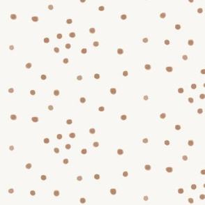 Watercolor dots - peach coral on white, Scaterred dots || by sunny afternoon