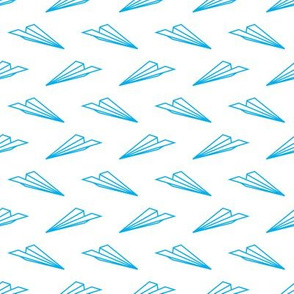 Paper Airplanes (Blue Outline)